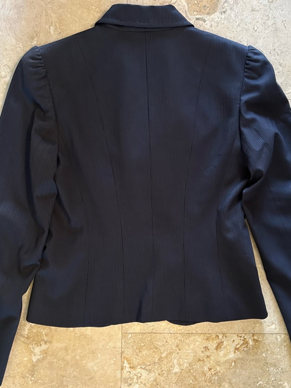 Tahari Dark Navy Pinstripe Single-Button Blazer, Size 8( Size tag is cut off) - Picture 15 of 16